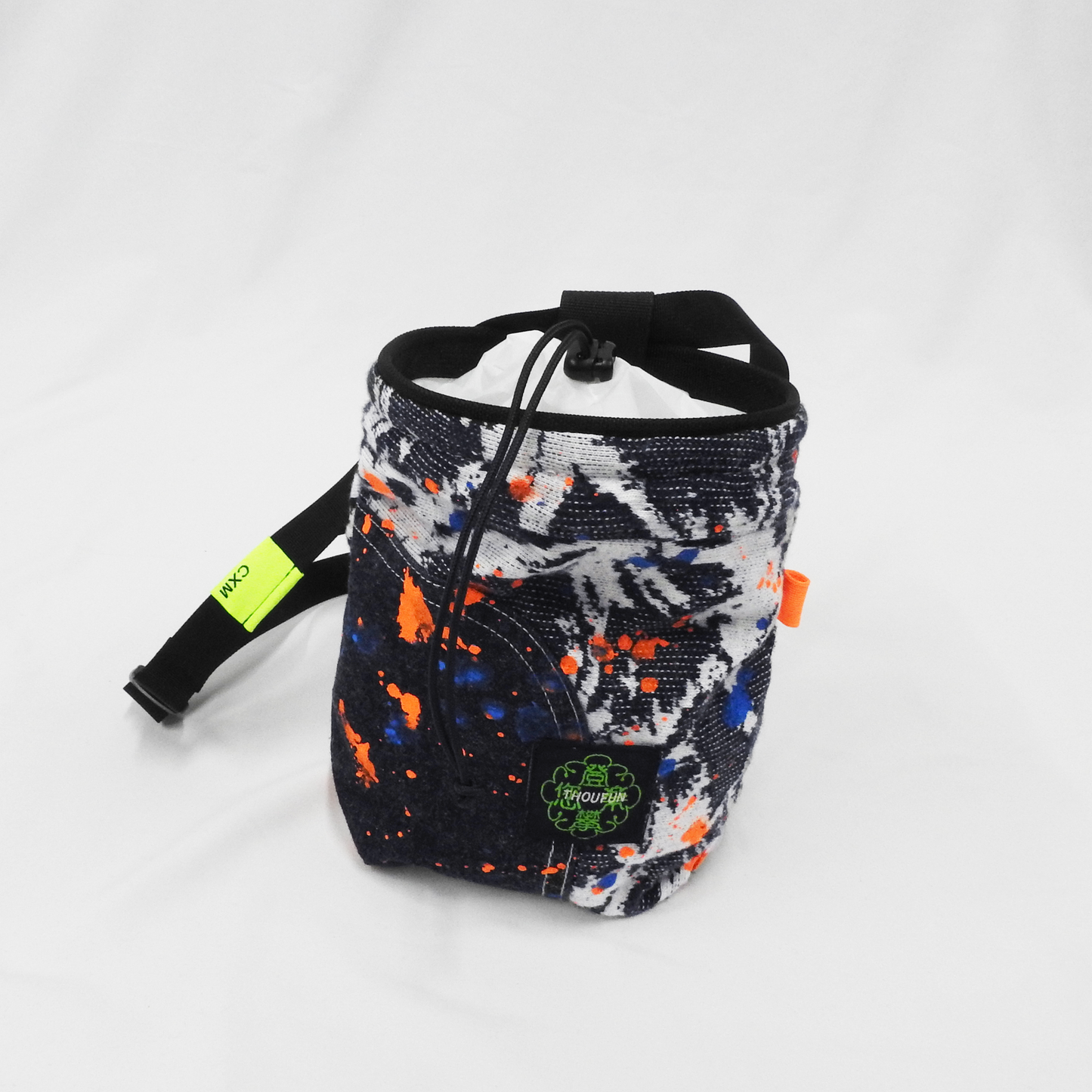 THOUFUN ×CXM Chalk bag with belt 【LAPOCHE】　ネイビーパームJQ×ネオンオレンジ