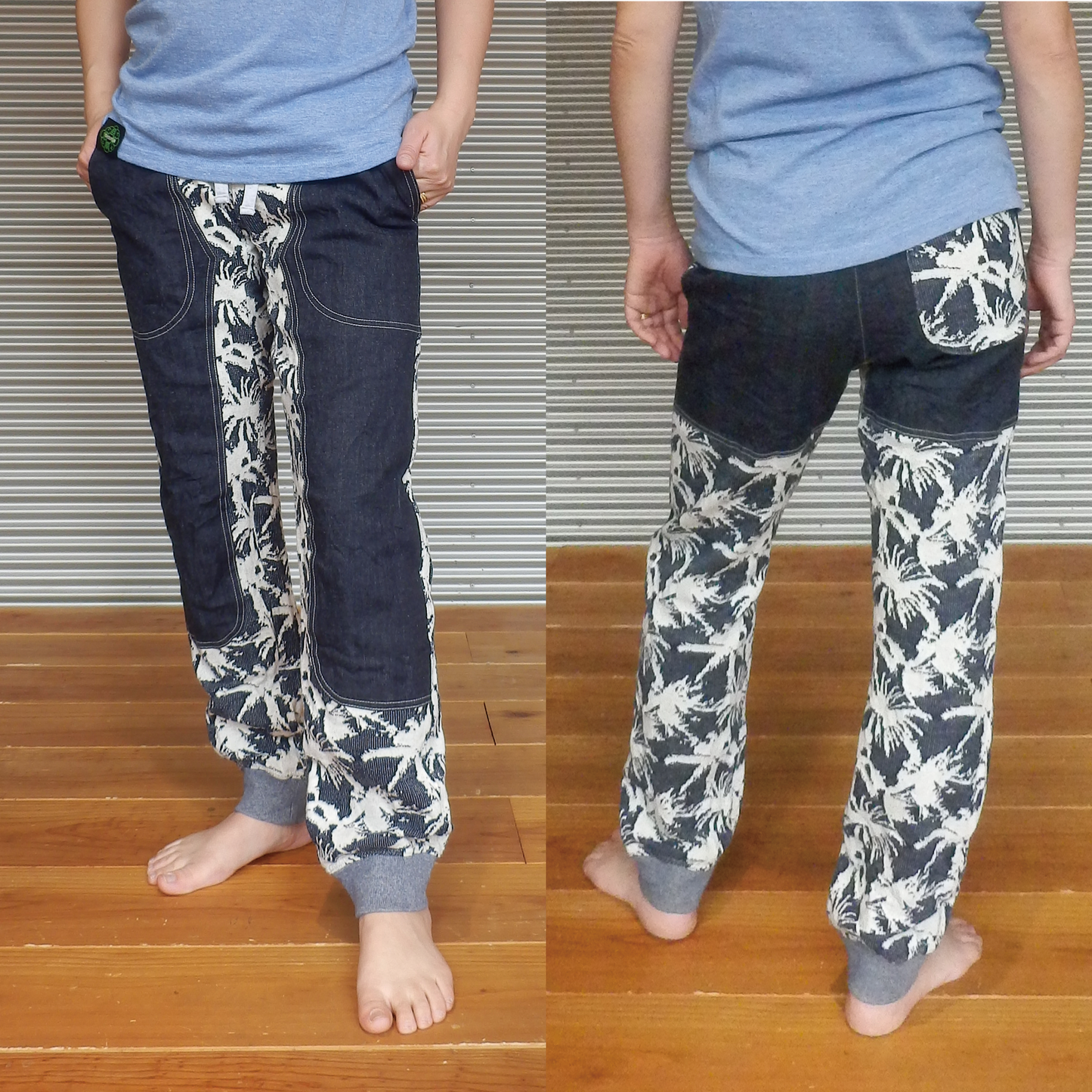 THOUFUN ×CXM Chalk bag with belt 【LAPOCHE】　ネイビーパームJQ×ホワイト